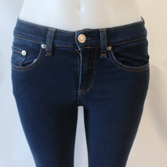 Womens Rag & Bone "Beckett 10 Inch  Bell" Dark Blue Jeans 25 - Picture 2 of 7